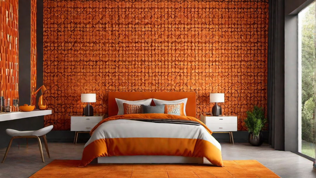 13. Vibrant Oranges: Energetic and Exciting Bedroom Color Ideas