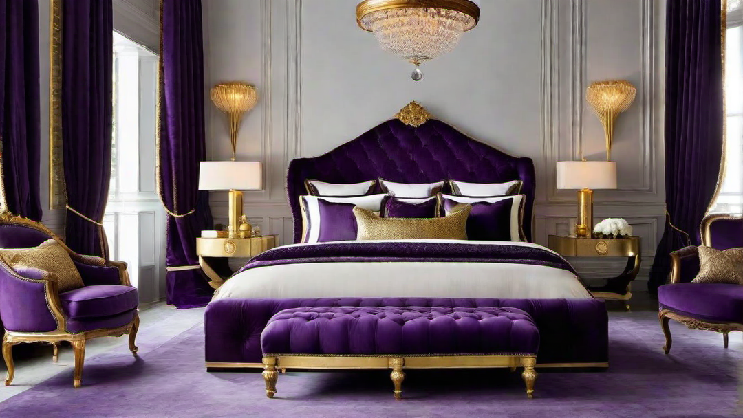 8. Regal Purples: Creating a Luxurious and Opulent Bedroom