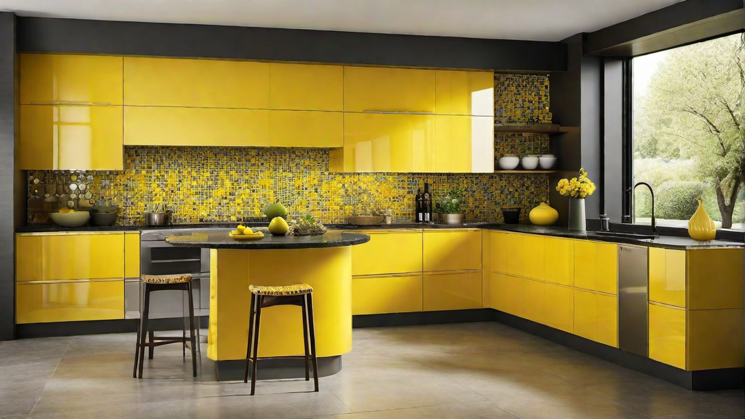 Artistic Flair: Yellow Kitchen with Mosaic Backsplash