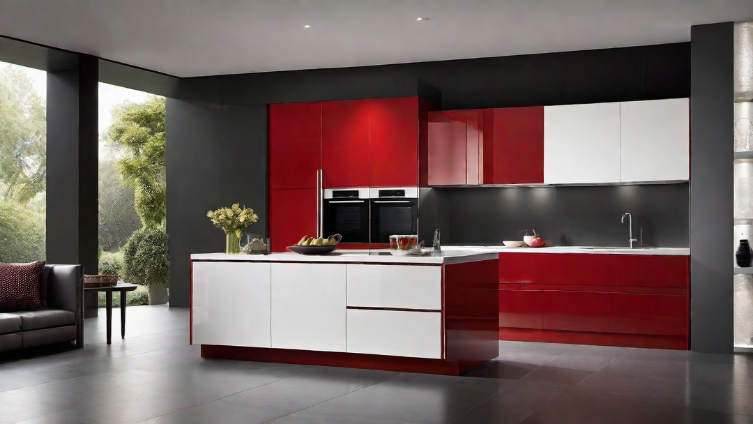 Asian Fusion: Red Lacquer Cabinetry in a Contemporary Kitchen