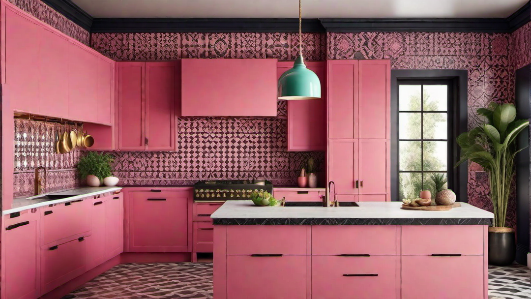 Bohemian Rhapsody: Pink Kitchen with Eclectic Decor