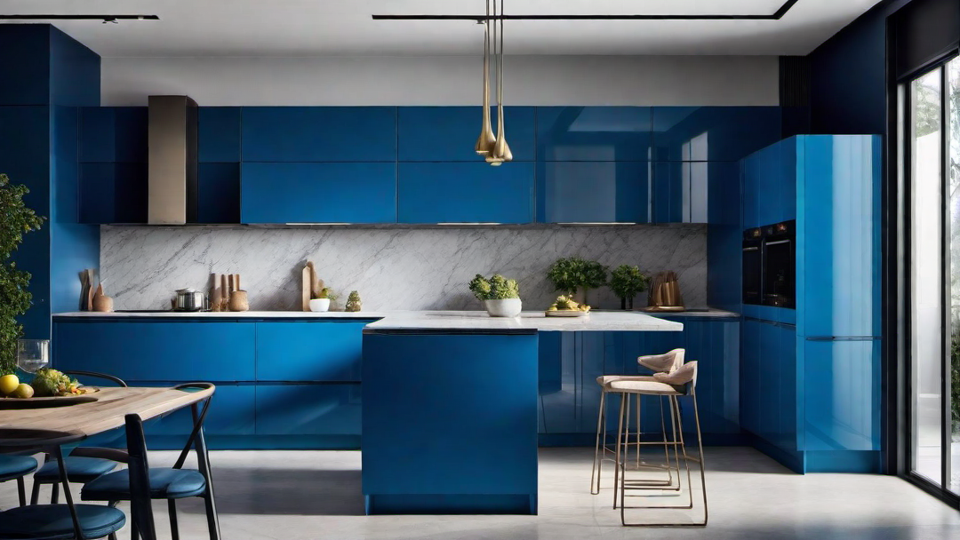 Bold and Bright: Electric Blue Kitchen Cabinets