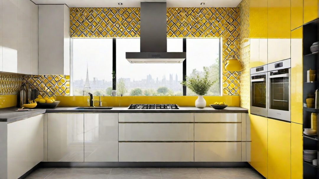 Bold and Playful: Yellow Kitchen with Geometric Patterns
