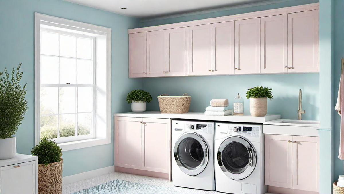 Bright and Airy: White and Pastel Laundry Room