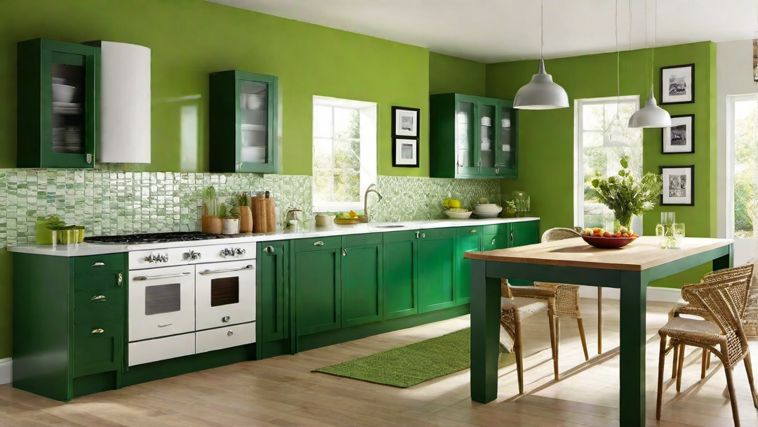 Cheerful Green Walls: Bringing Freshness to the Kitchen