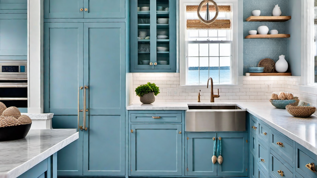Coastal Charm: Blue Kitchen with Nautical Accents