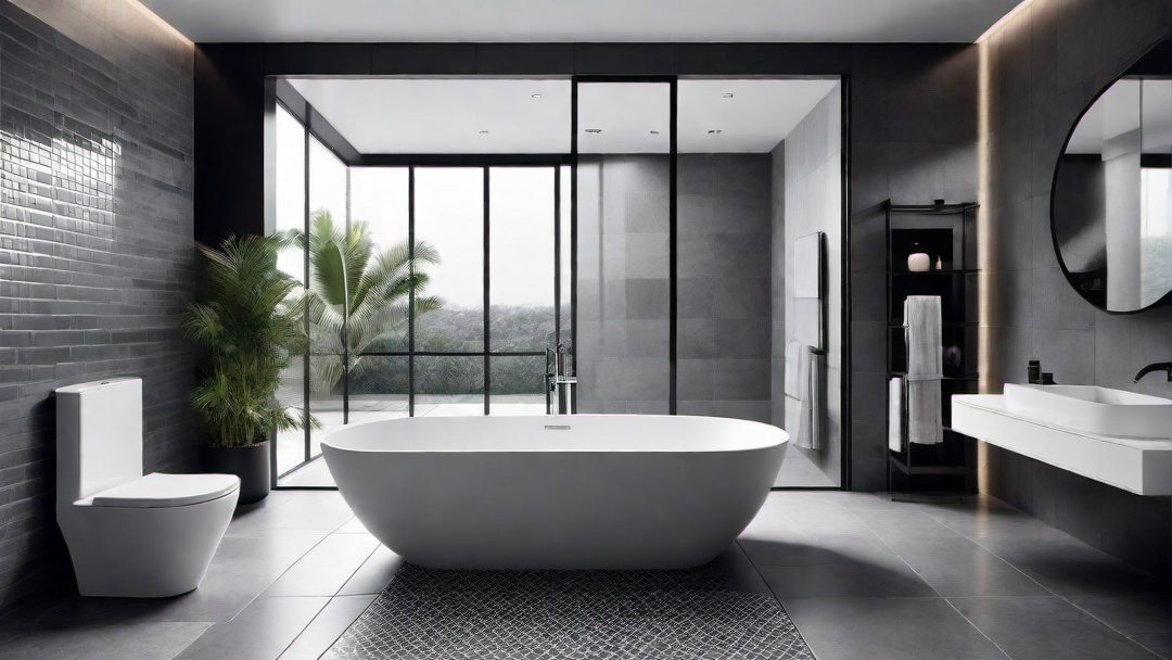 Contemporary Contrast: Greyscale Tiles and Fixtures