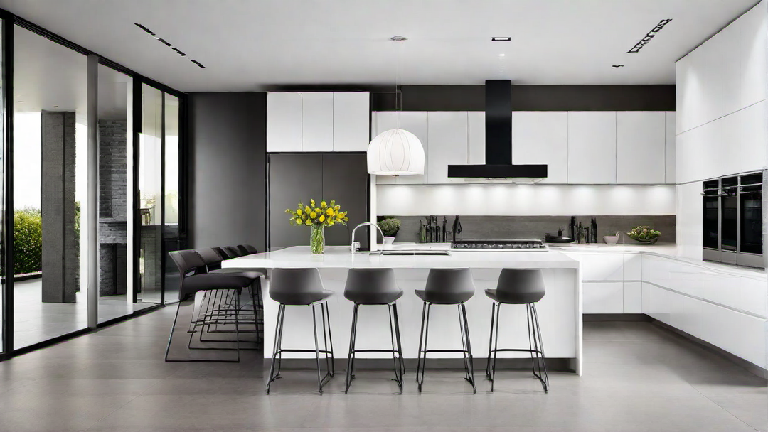 Contemporary Simplicity: White Kitchen with Modern Furnishings