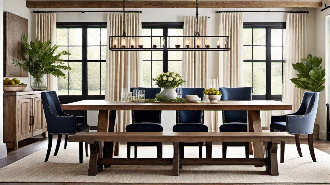 Country Comfort: Cozy Upholstered Dining Chairs and Bench Seating