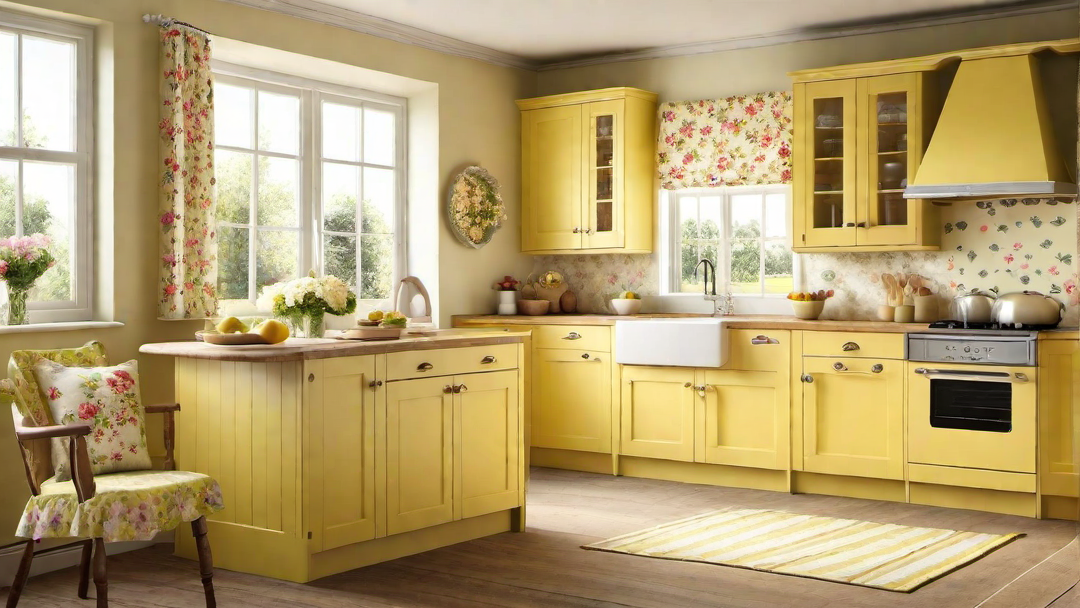 Country Cottage: Yellow Kitchen with Floral Patterns