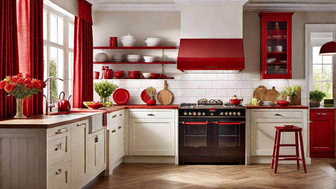 Cozy Atmosphere: Red Kitchen Curtains and Accessories