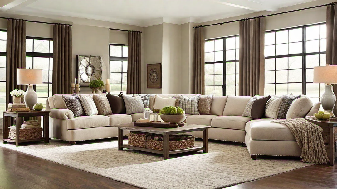 Cozy Comfort: Oversized Sectional Sofa and Plush Throws