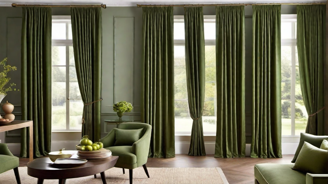 Cozy Elegance: Forest Green Kitchen Curtains and Drapes