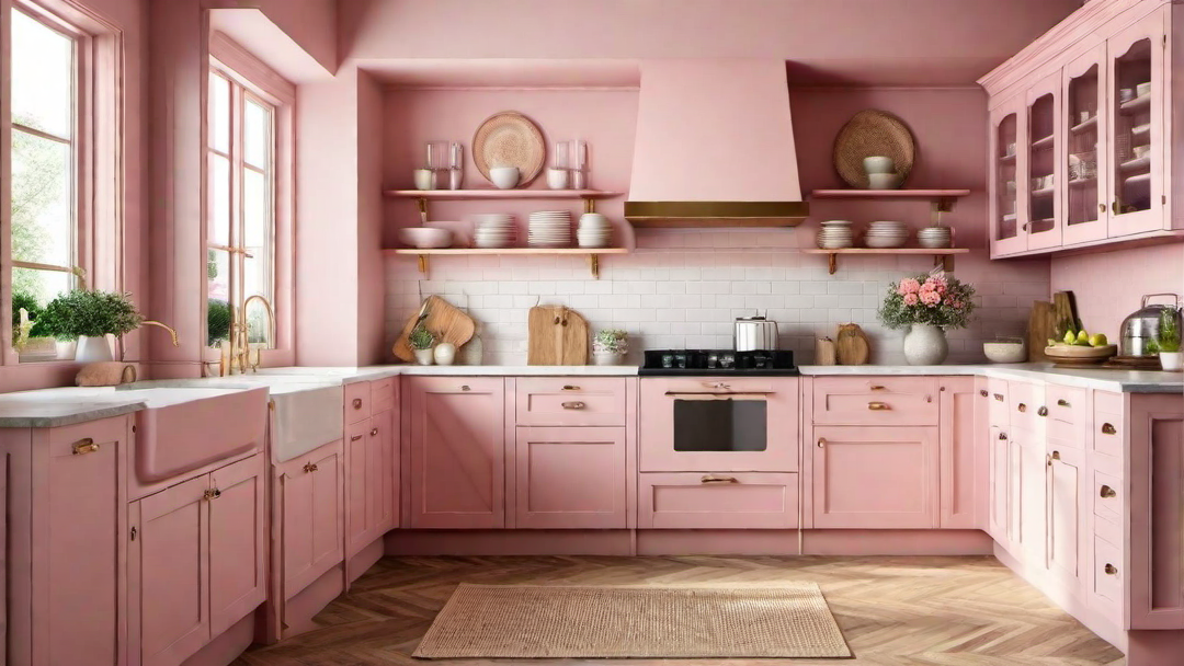 Cozy and Inviting: Pink Farmhouse Kitchen