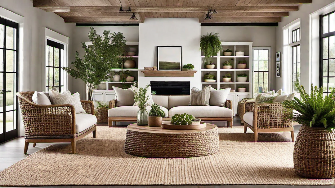 Down-to-Earth Decor: Potted Plants and Woven Baskets