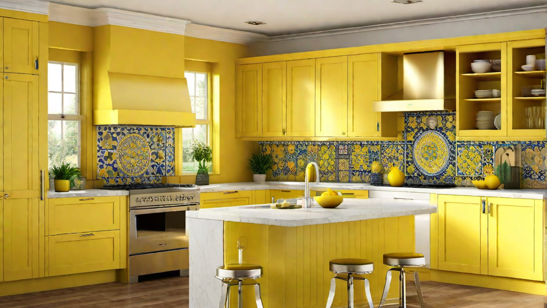 Eclectic Mix: Yellow Kitchen with Vibrant Accents