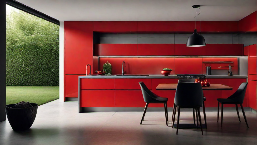 Eco-friendly Design: Red Kitchen Countertops Made from Recycled Materials