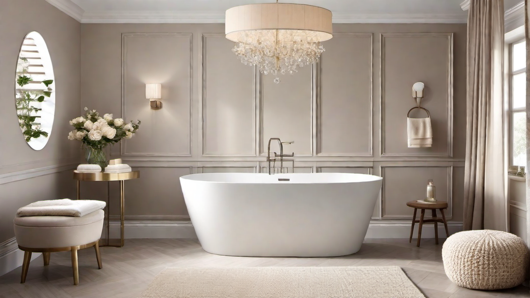 Elegant Tranquility: Light Taupe and Cream Bathroom