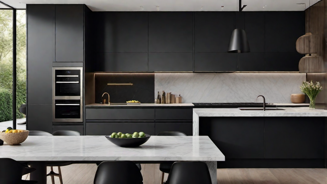 Family-Friendly: Black Kitchen with Kid-Friendly Features