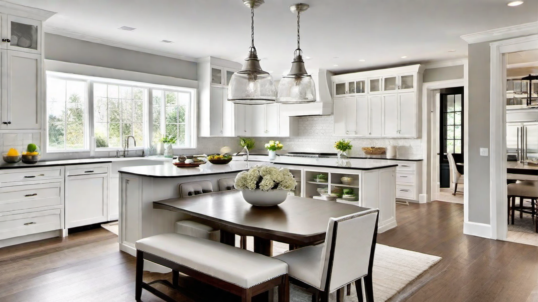 Family-Friendly Functionality: White Kitchen with Breakfast Nook