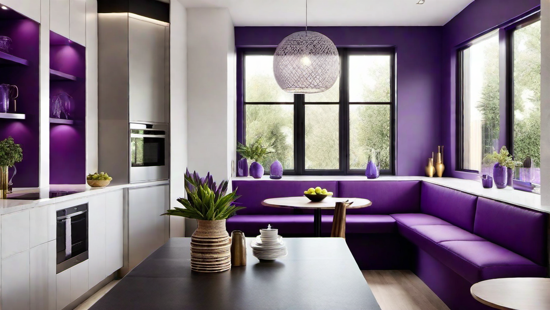Family-Friendly: Purple Kitchen Nook for Casual Dining