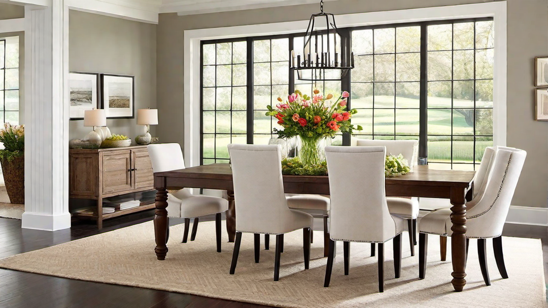 Farm-to-Table: Fresh Floral Centerpiece in Farmhouse Dining Room