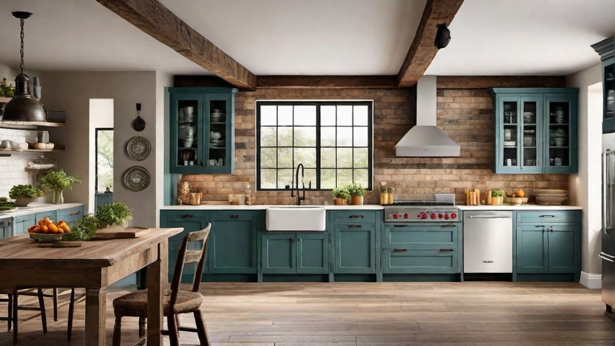 Farmhouse Chic: Colorful Kitchen with Rustic Touches