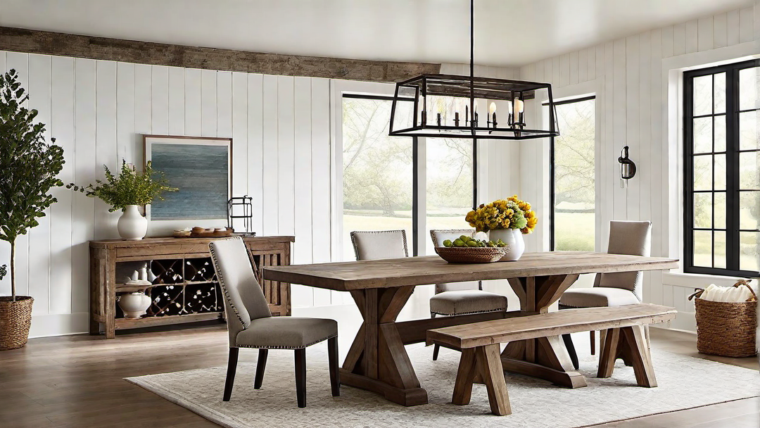 Farmhouse Dining Area: Warm and Inviting Atmosphere