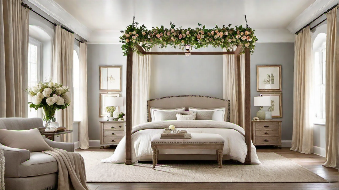 Farmhouse Romance: Canopy Bed and Delicate Drapes
