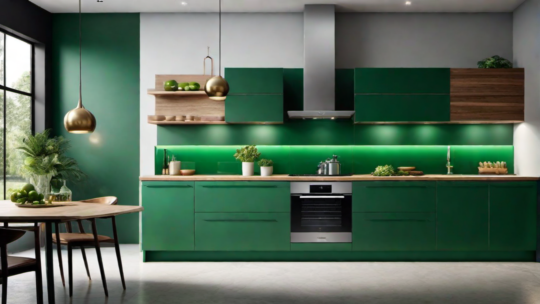Fresh and Invigorating: Emerald Green Kitchen Cabinets