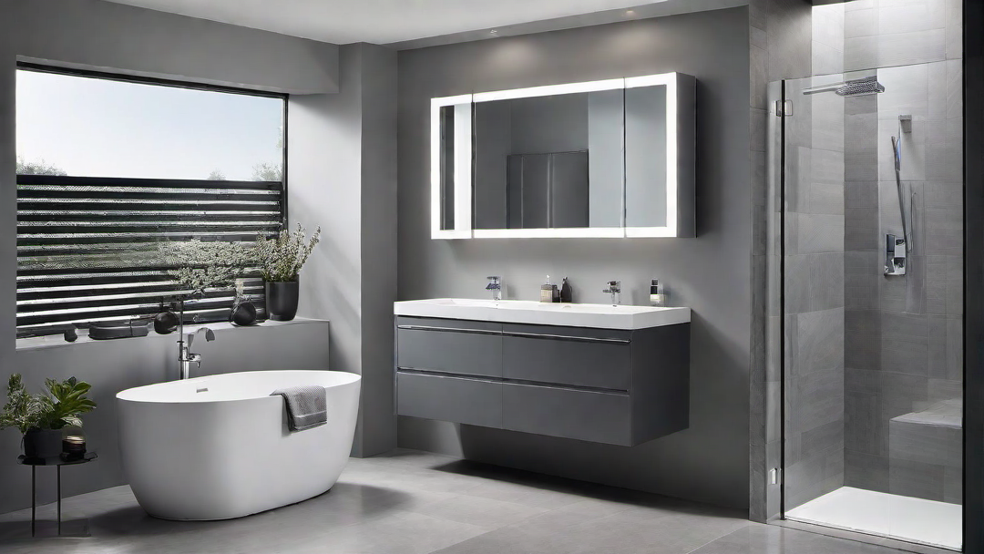 Functional Layout: Optimizing Space in a Greyscale Bathroom