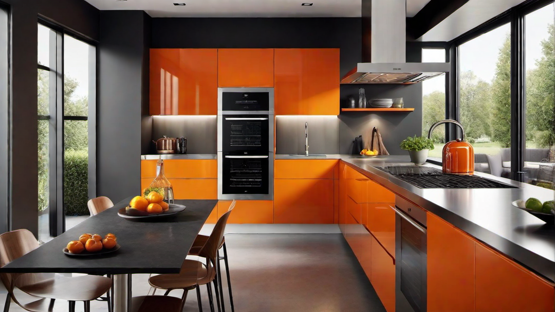 Gourmet Haven: Orange Kitchen with Chef