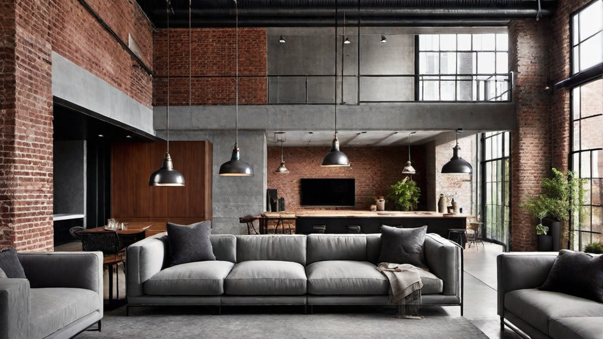 Industrial Charm: Exposed Brick, Metal, and Concrete in Contemporary Living Room Design