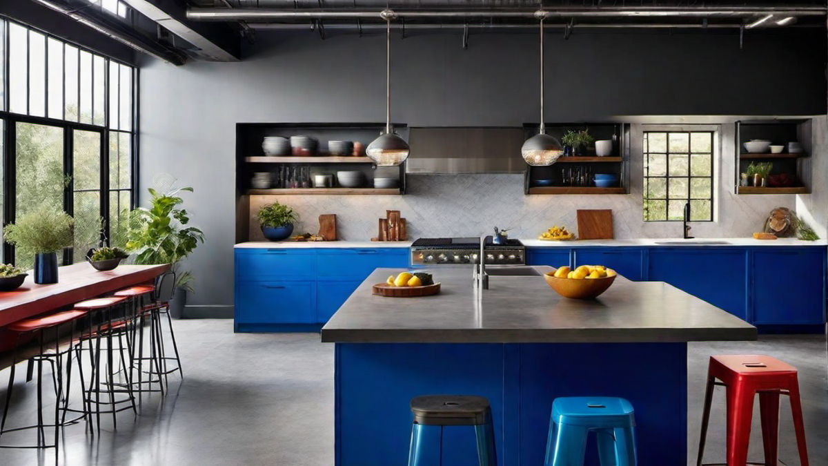 Industrial Chic: Colorful Kitchen with Urban Aesthetic