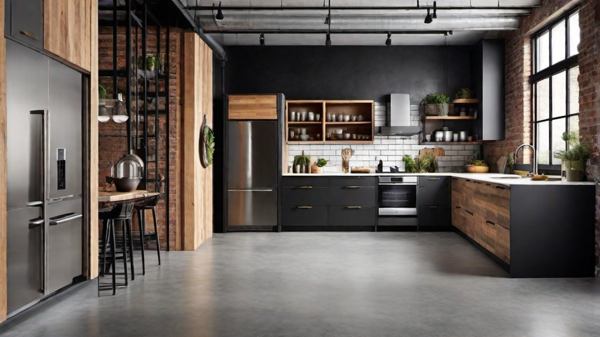Industrial Color Palette: Neutral Tones and Bold Contrasts in Kitchen Design