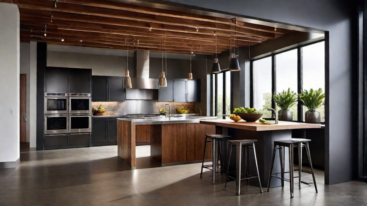 Industrial Edge: Metal Accents on Kitchen Islands