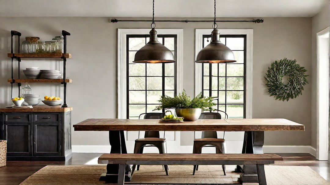 Industrial Influence: Metal Chairs and Raw Wood Finishes