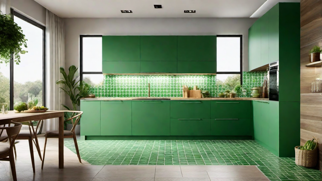 Lush Green Tiles: Embracing Nature Inside the Kitchen