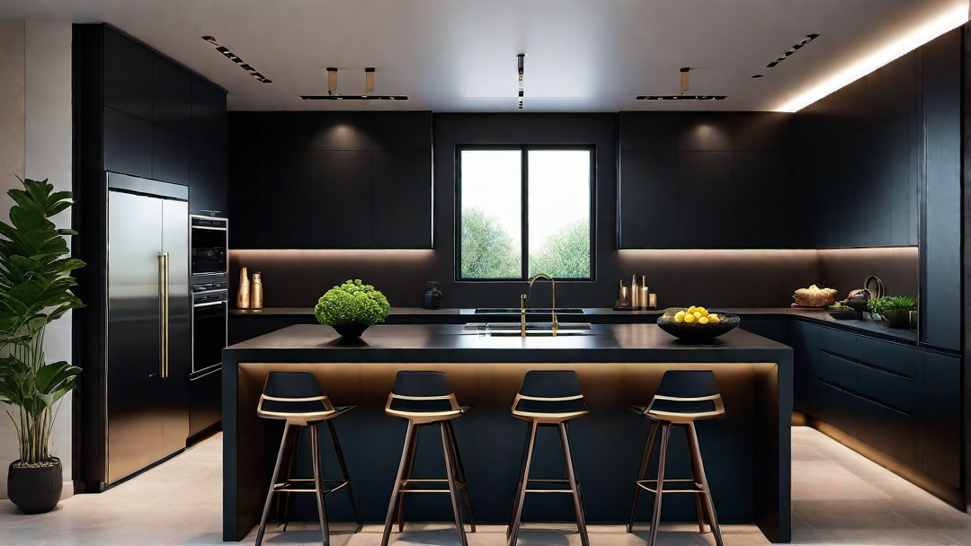 Luxury Living: Black Kitchen in a High-End Home