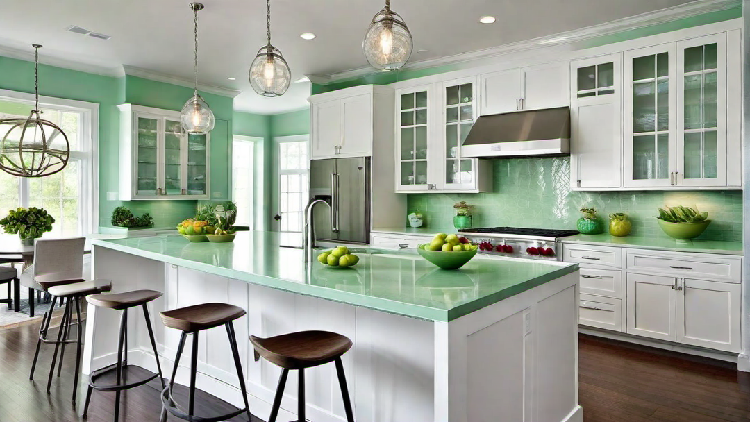 Minimalist Beauty: Mint Green Kitchen Countertops