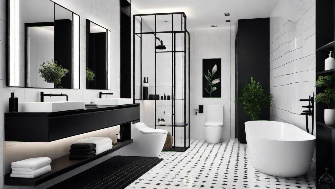Minimalist Elegance: Black and White Bathroom Décor