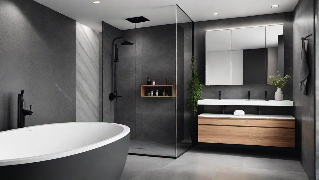 Natural Elements: Greyscale Bathroom with Wood Accents