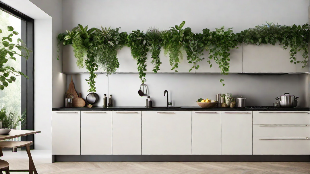 Natural Harmony: Greenery Accents in a Neutral Kitchen