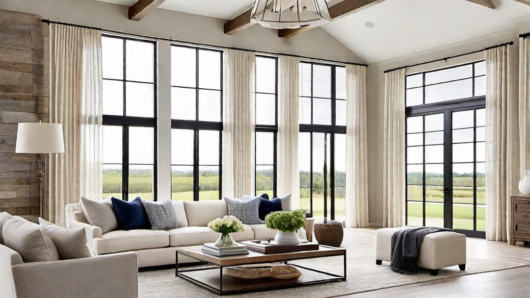Natural Light: Large Windows and Sheer Curtains
