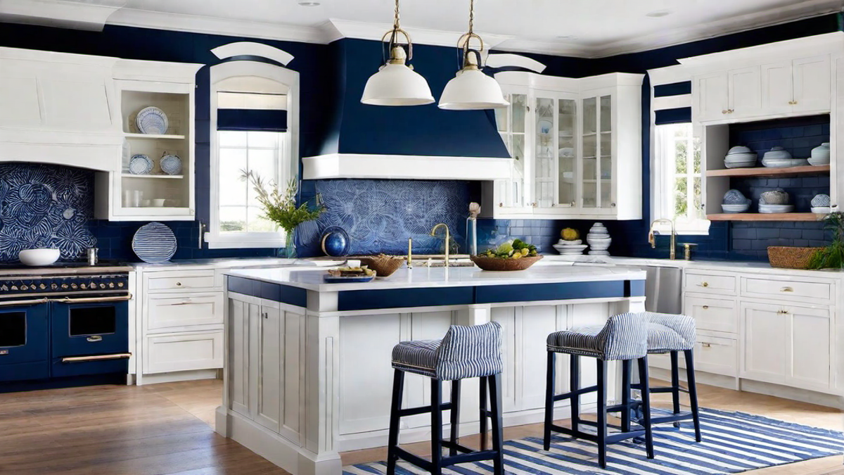 Nautical Inspiration: Blue and White Color Scheme for Coastal Kitchen