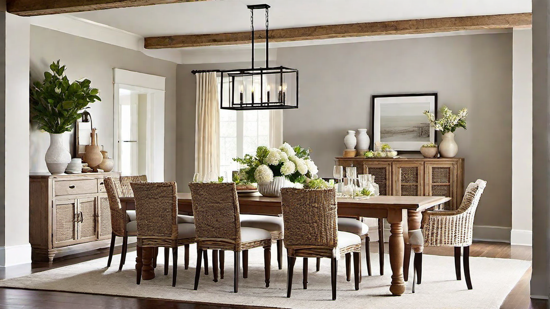 Neutral Palette: Subdued Colors in Farmhouse Dining Room