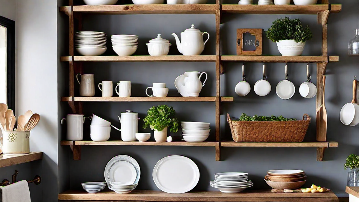 Open Shelving: Organizing and Displaying in Cottage Kitchens