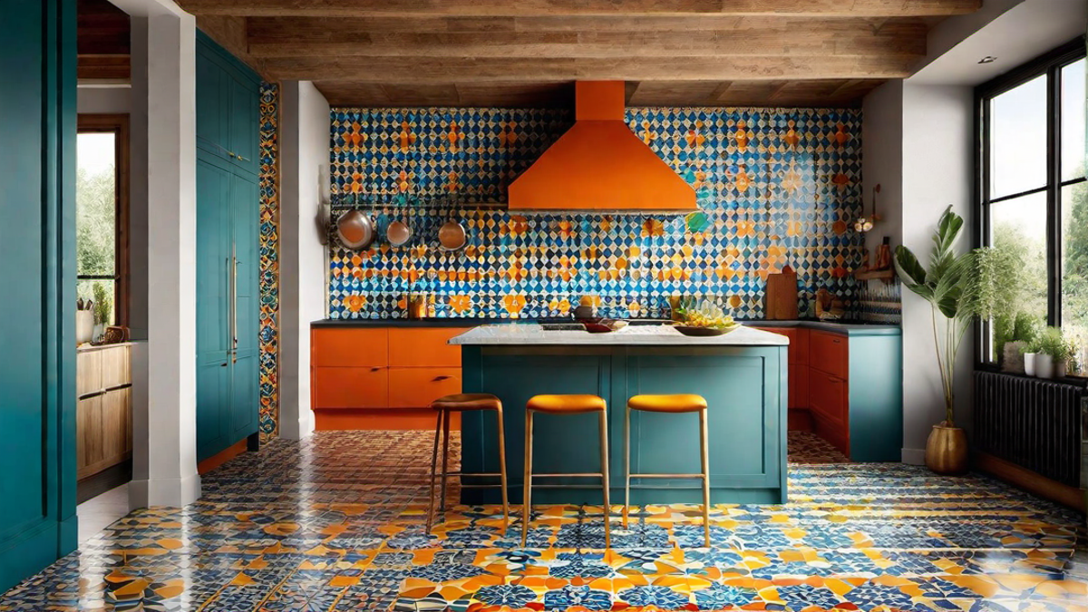 Playful Patterns: Colorful Kitchen Tiles and Flooring