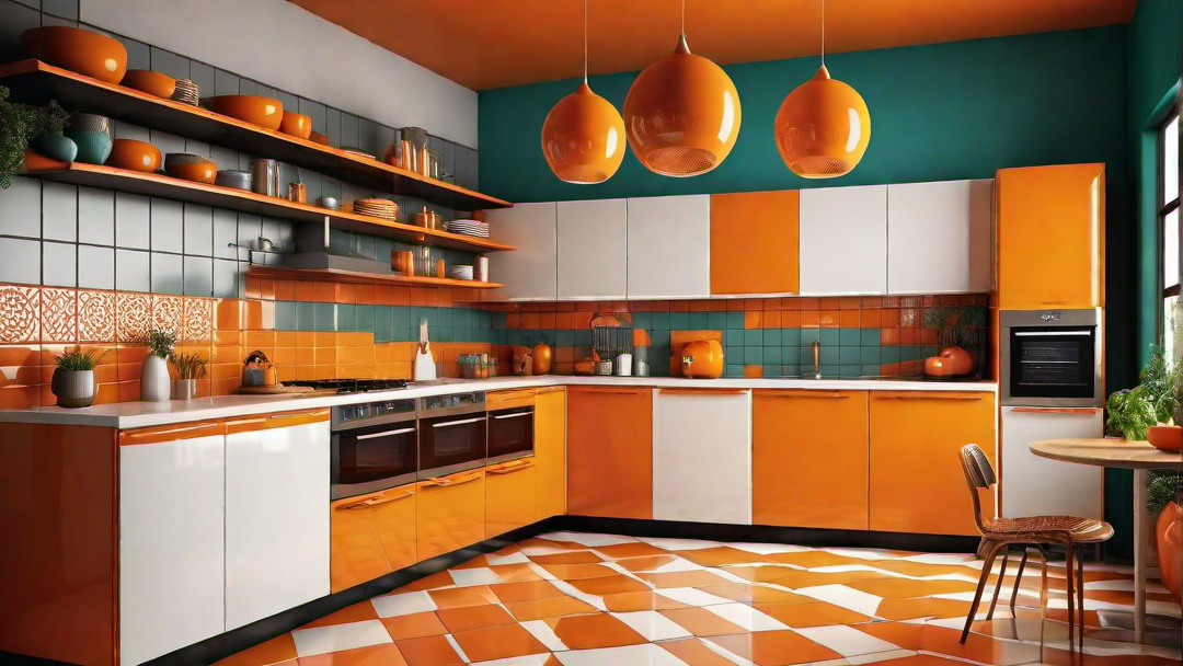 Retro Inspiration: 70s Style Orange Kitchen with Funky Decor