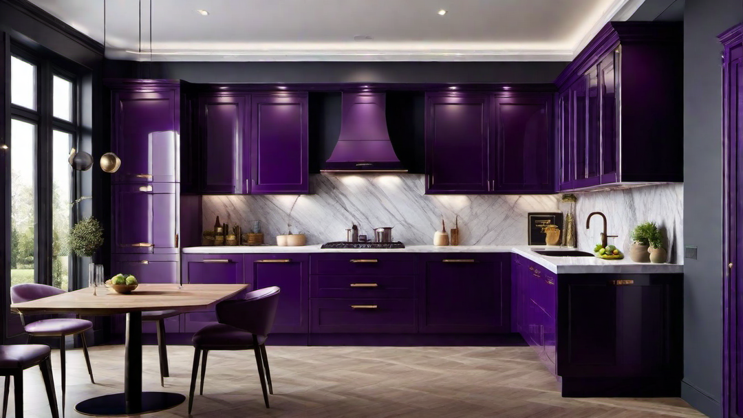 Rich and Luxurious: Deep Purple Cabinets for a Stylish Kitchen